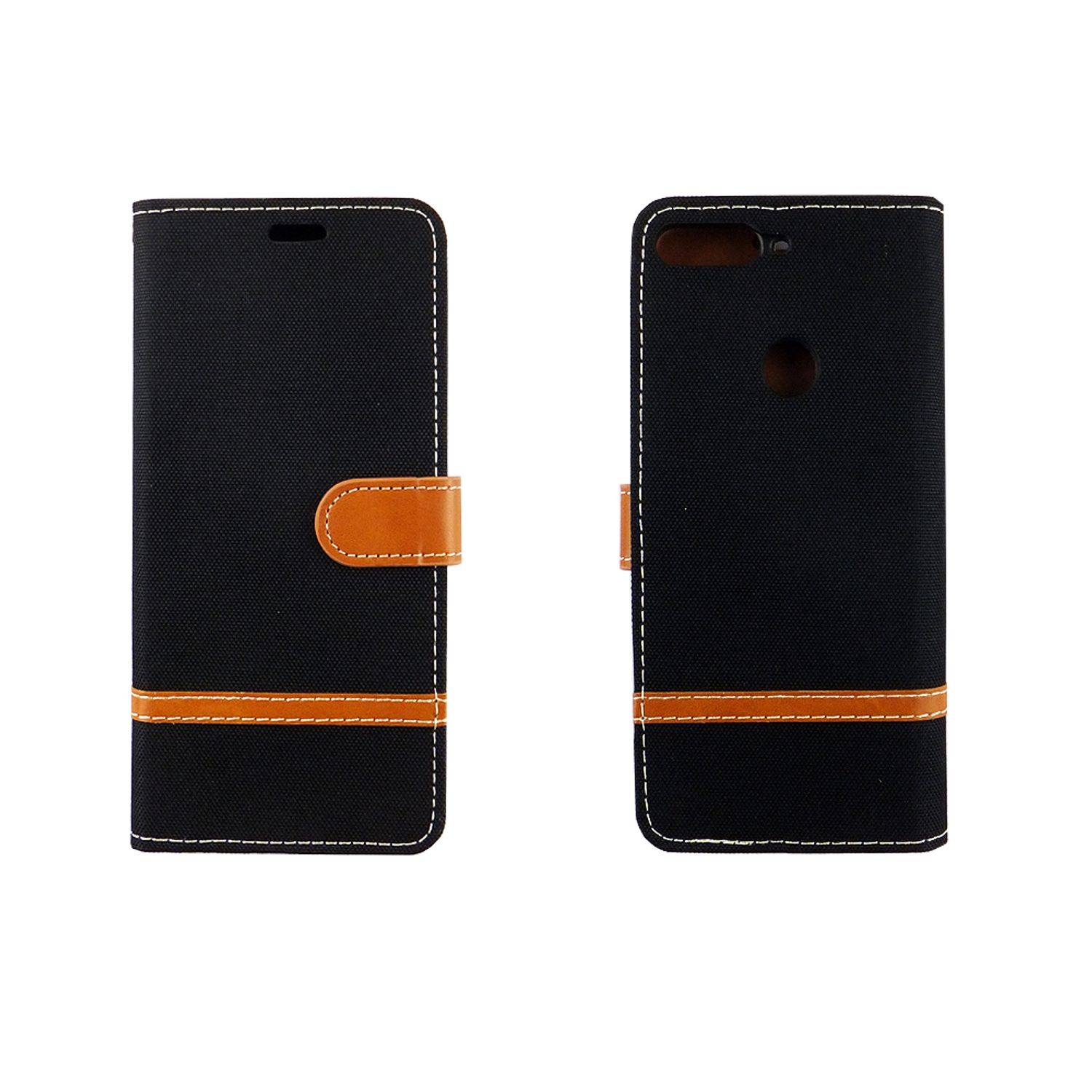 Huawei Honor 7C Handyhülle Bookcover Schwarz