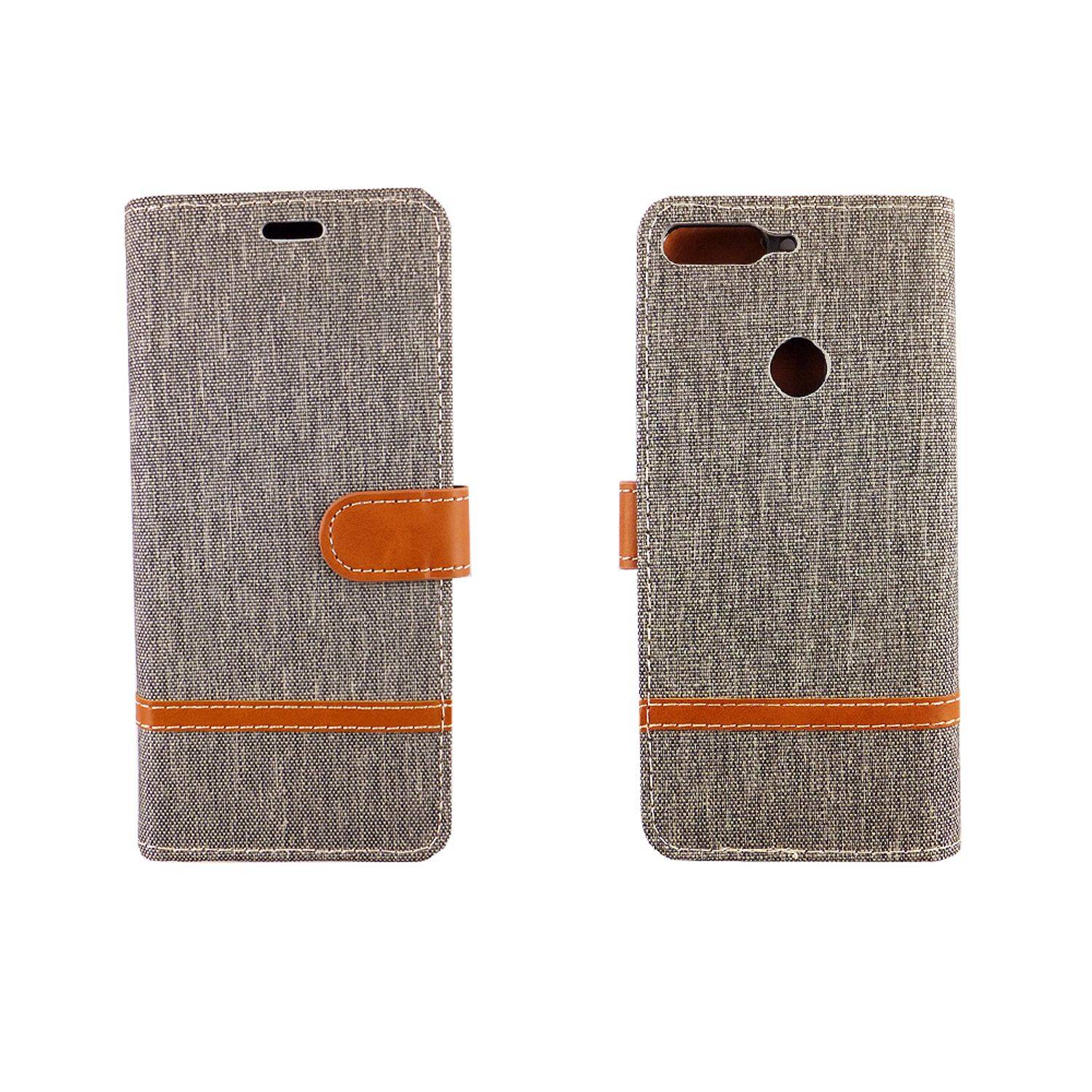 Huawei Honor 7C Handyhülle Bookcover Grau