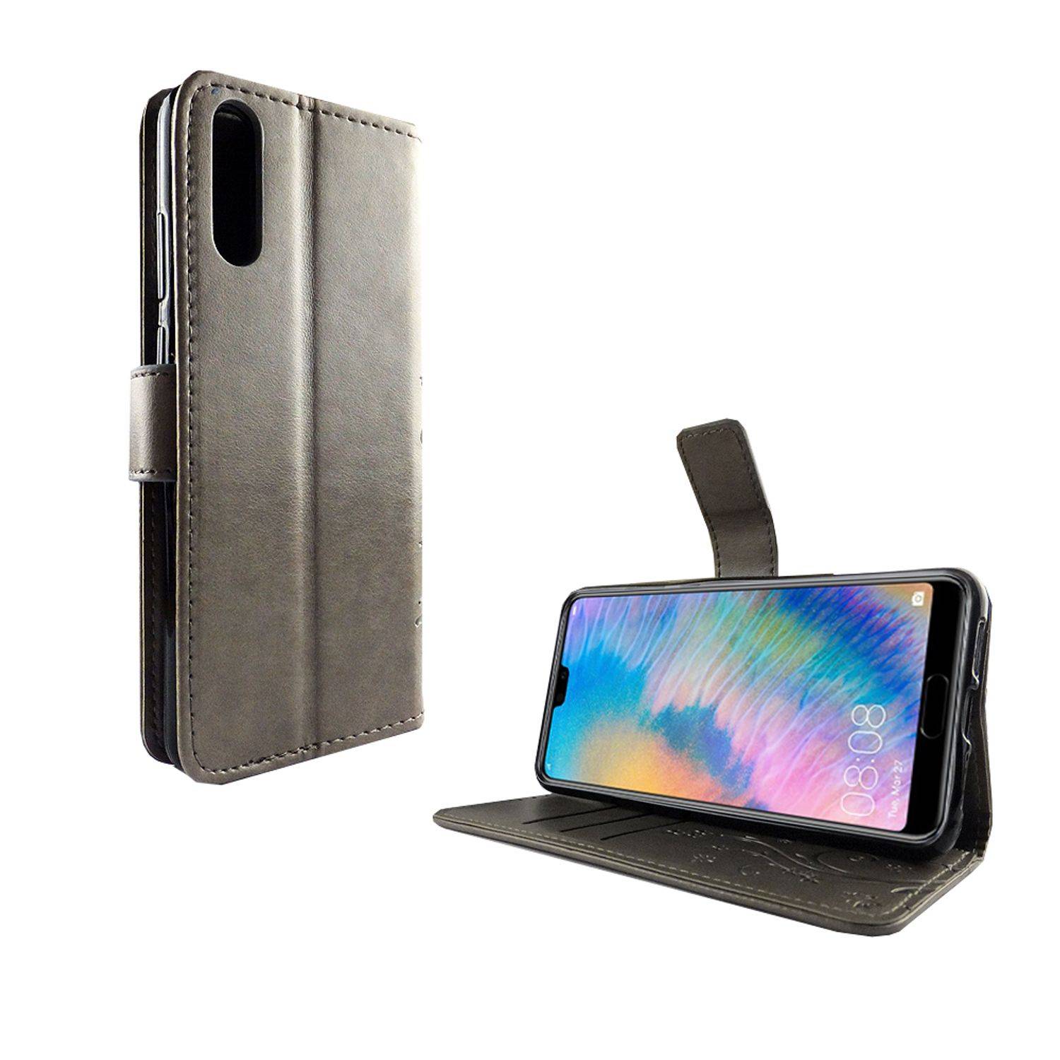 Huawei P20 Handyhülle Bookcover Grau