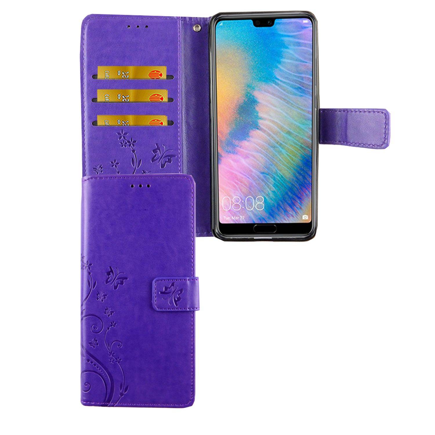 Huawei P20 Handyhülle Bookcover Violett