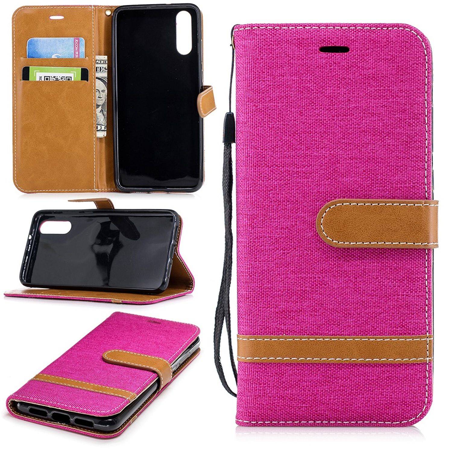 Huawei P20 Handyhülle Bookcover Rosa