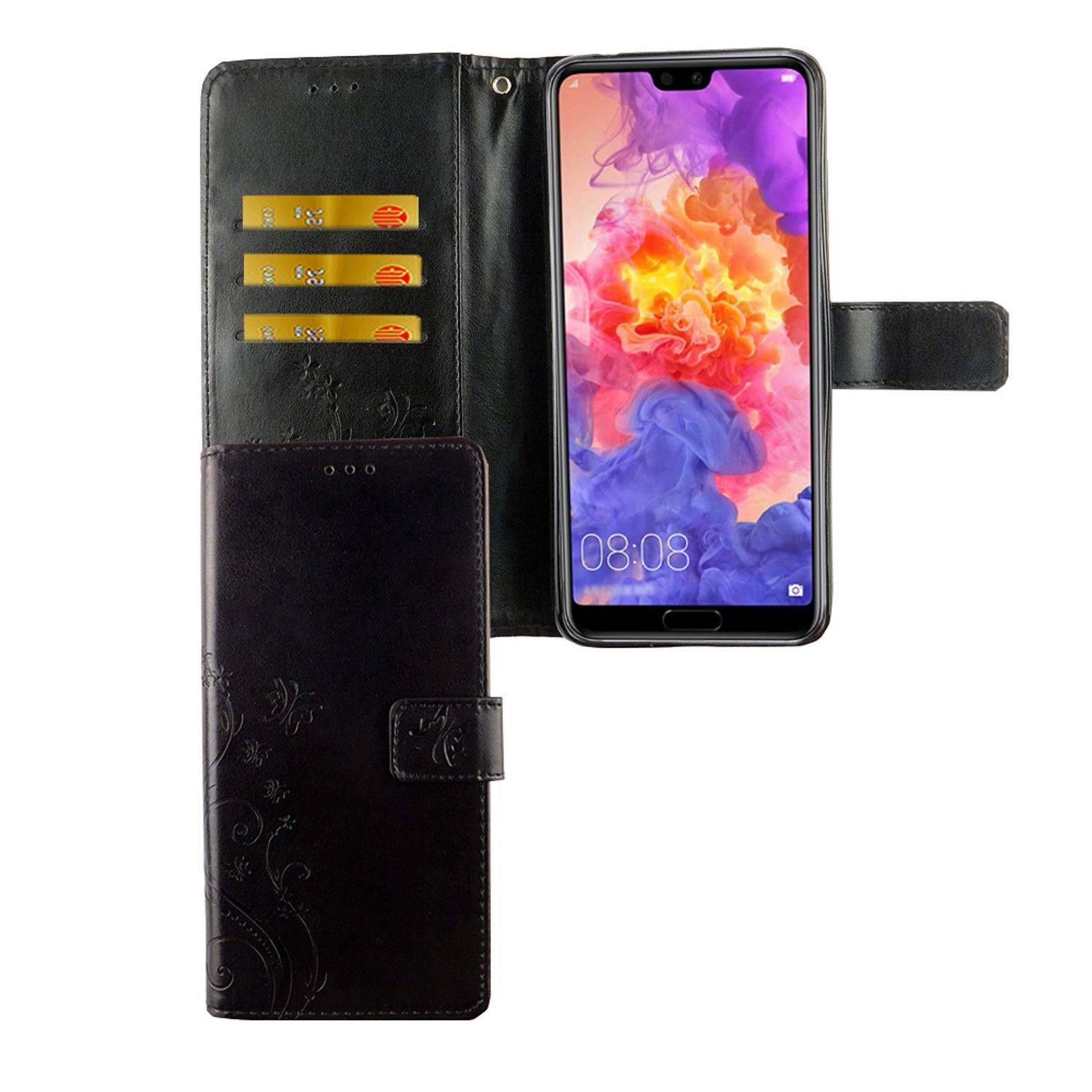 Huawei P20 Pro Handyhülle Bookcover Schwarz