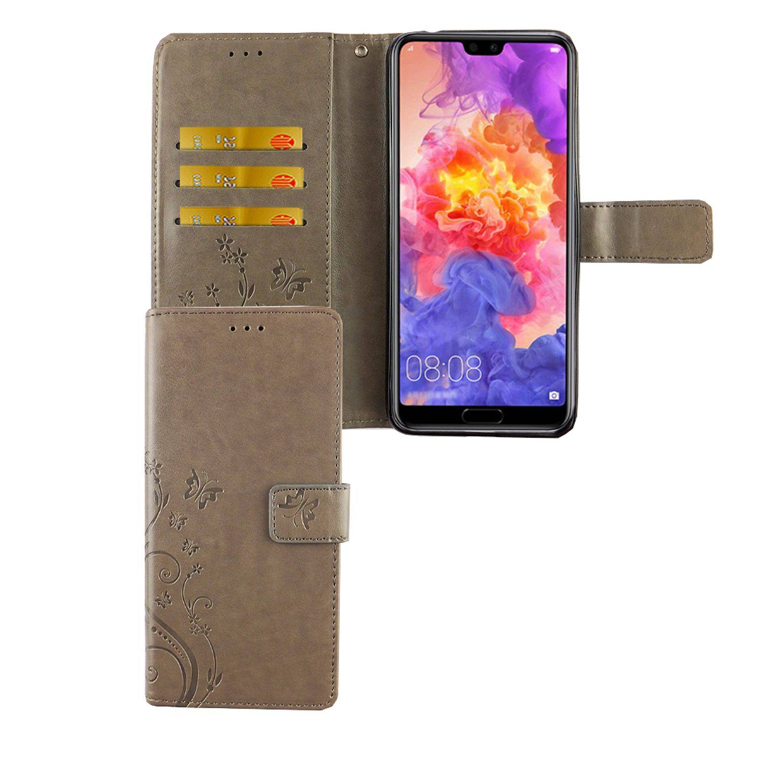 Huawei P20 Pro Handyhülle Bookcover Grau