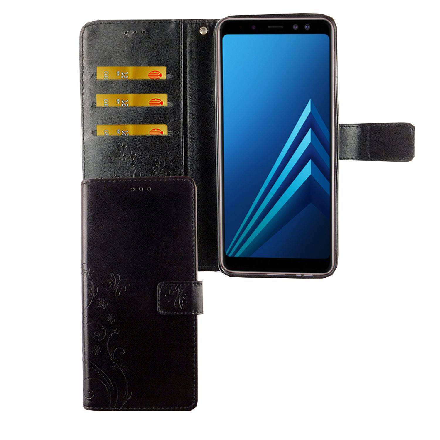Samsung Galaxy A6 Plus (2018) Handyhülle Bookcover Schwarz