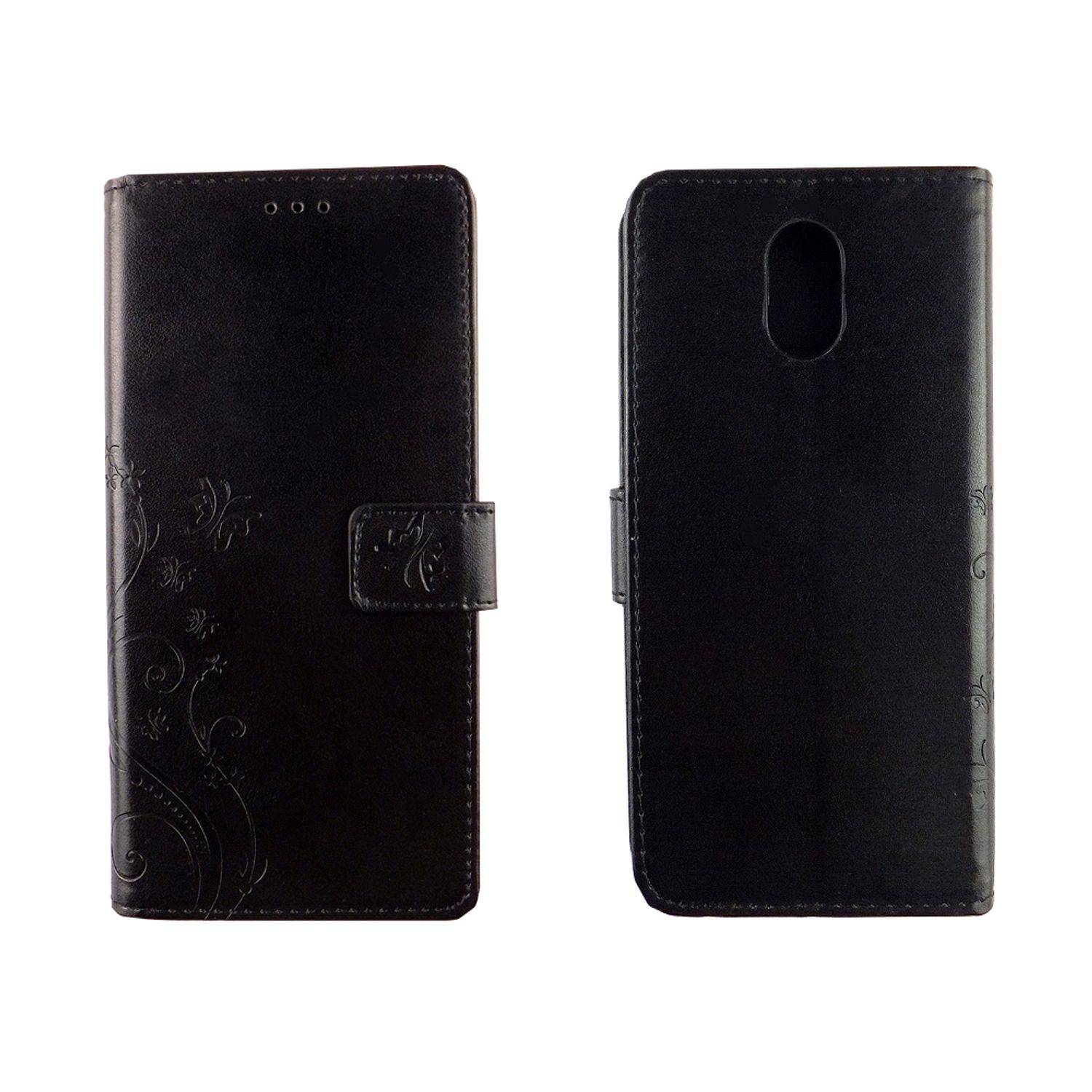 Wiko Lenny 5 Handyhülle Bookcover Schwarz