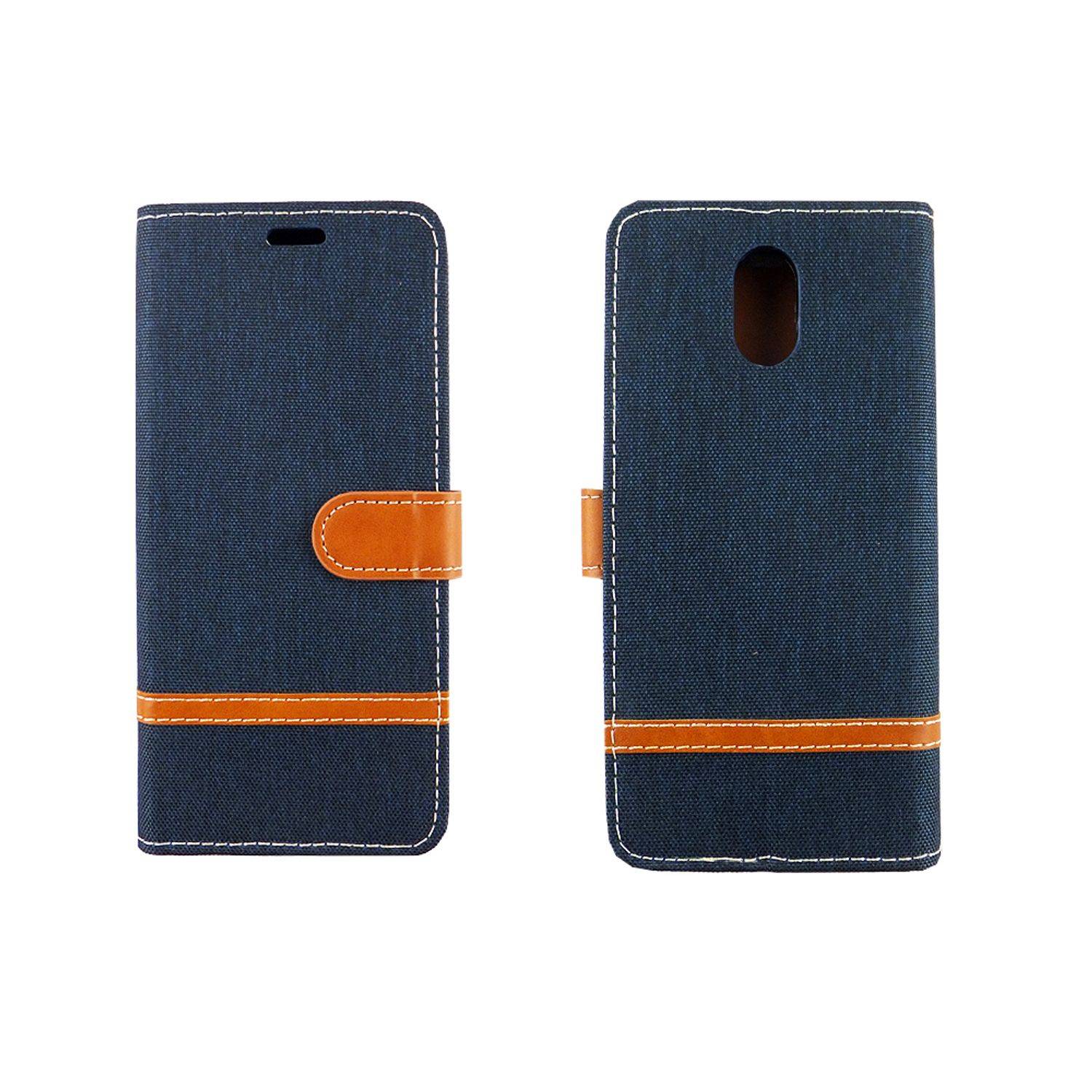 Wiko Lenny 5 Handyhülle Bookcover Blau