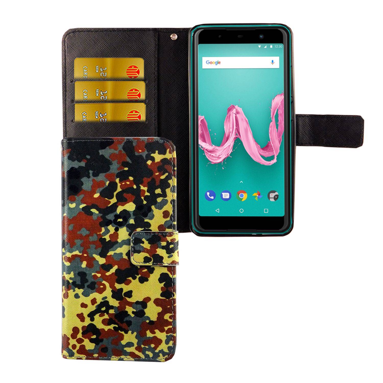 Wiko Lenny 5 Handyhülle Bookcover Mehrfarbig