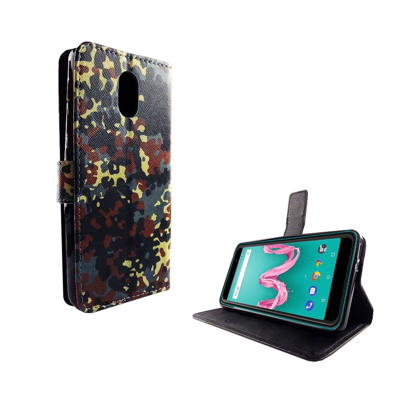 Wiko Lenny 5 Handyhülle Bookcover Mehrfarbig