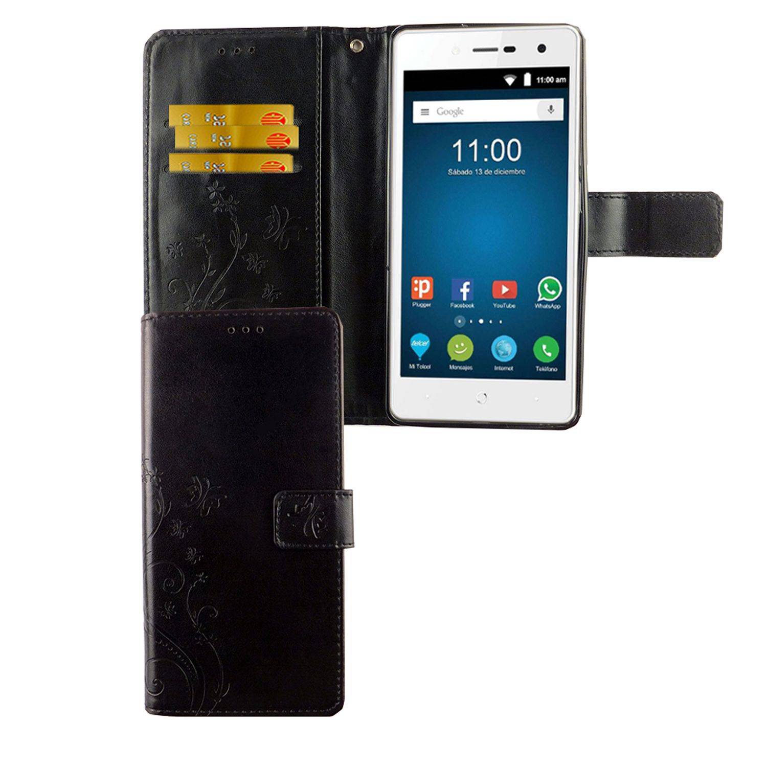 ZTE Blade L7 Handyhülle Bookcover Schwarz