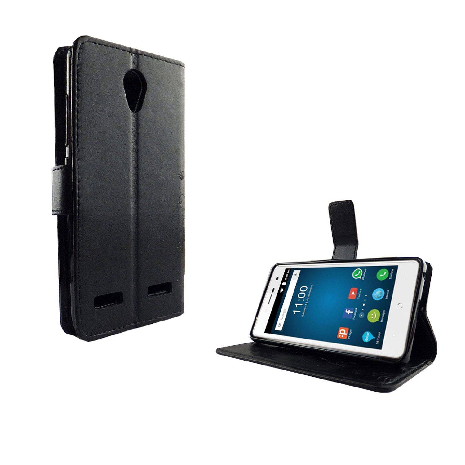 ZTE Blade L7 Handyhülle Bookcover Schwarz