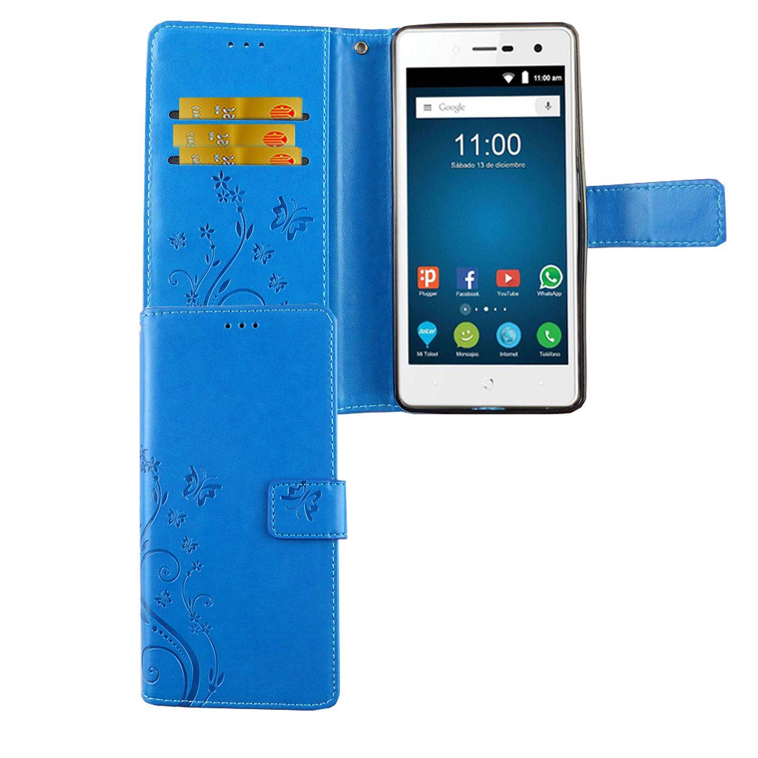 ZTE Blade L7 Handyhülle Bookcover Blau