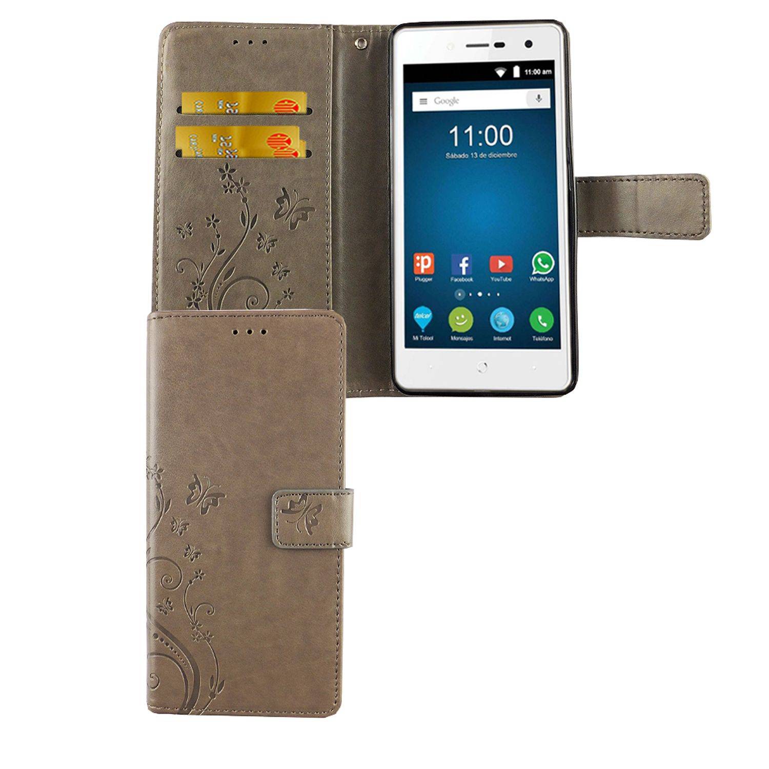 ZTE Blade L7 Handyhülle Bookcover Grau