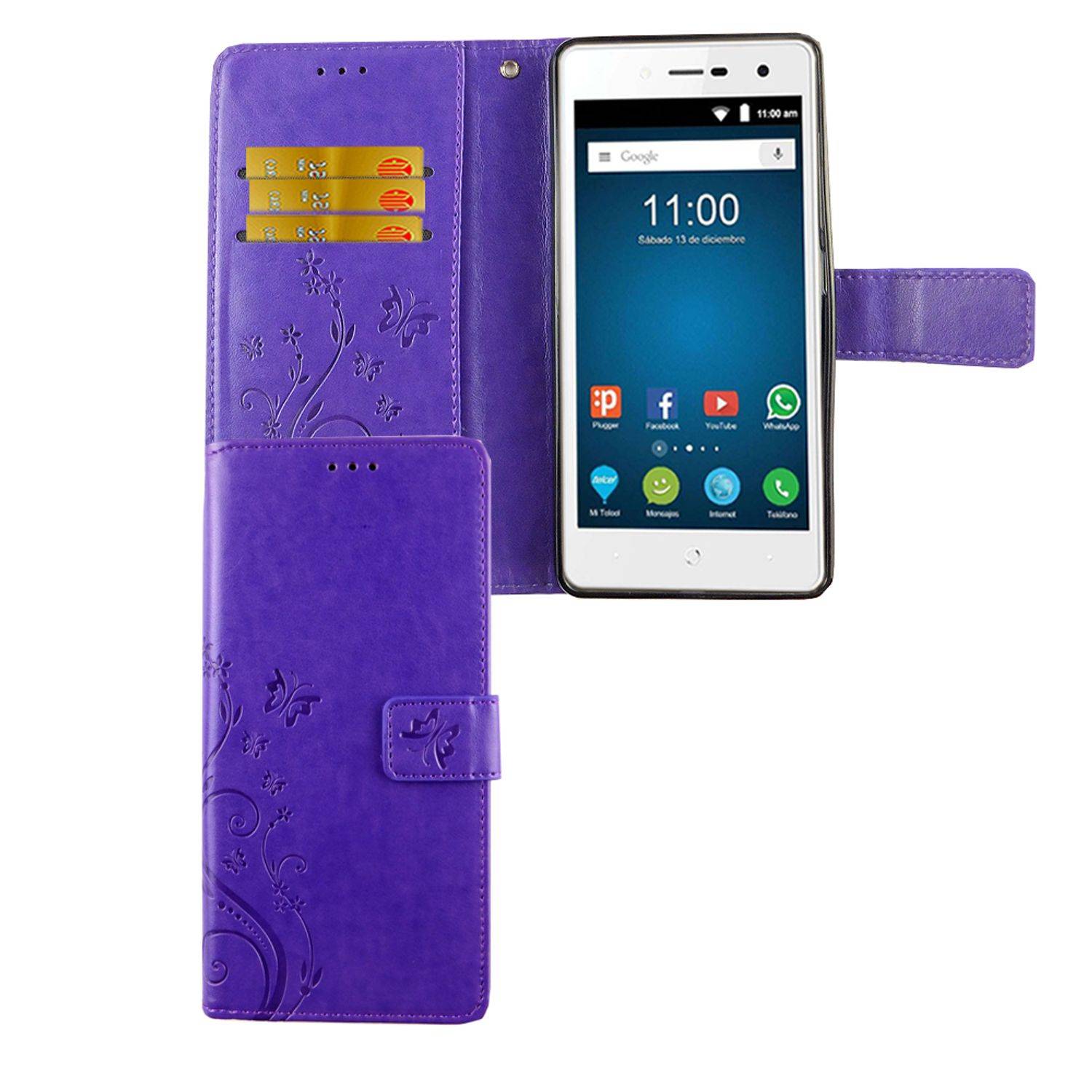 ZTE Blade L7 Handyhülle Bookcover Violett