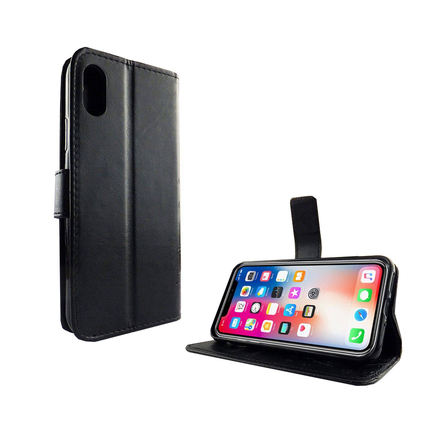 Apple iPhone XS Handyhülle Bookcover Schwarz