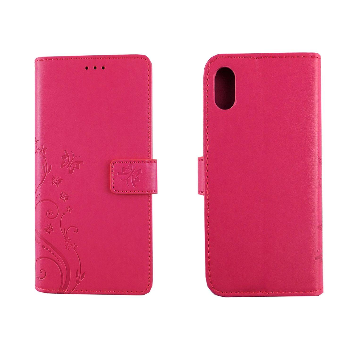 Apple iPhone XS Handyhülle Bookcover Rosa