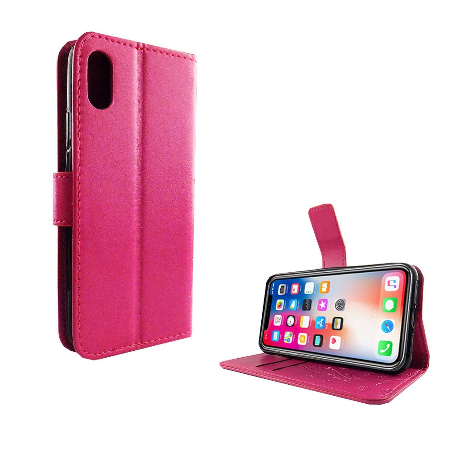 Apple iPhone XS Handyhülle Bookcover Rosa