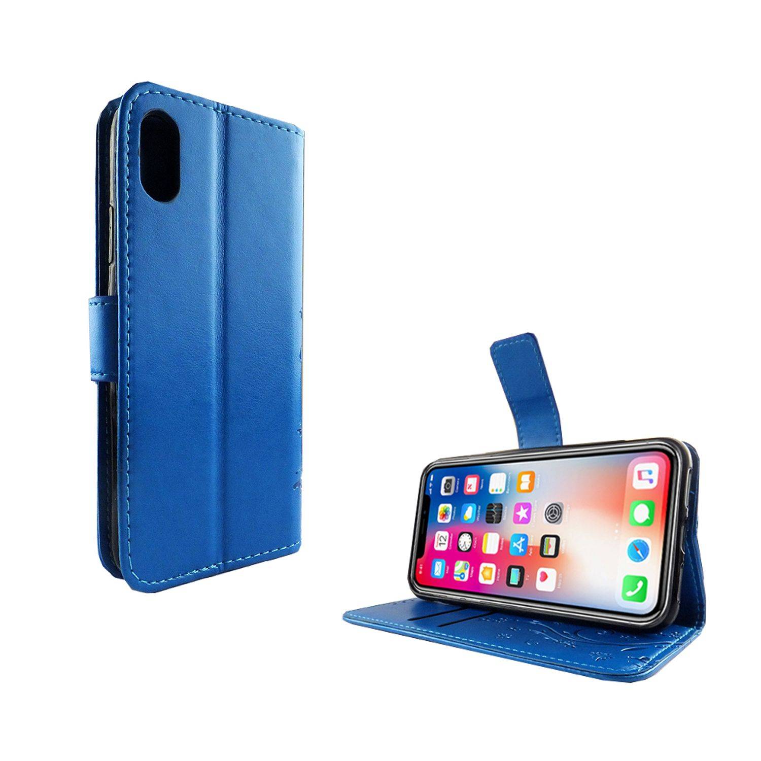 Apple iPhone XS Handyhülle Bookcover Blau
