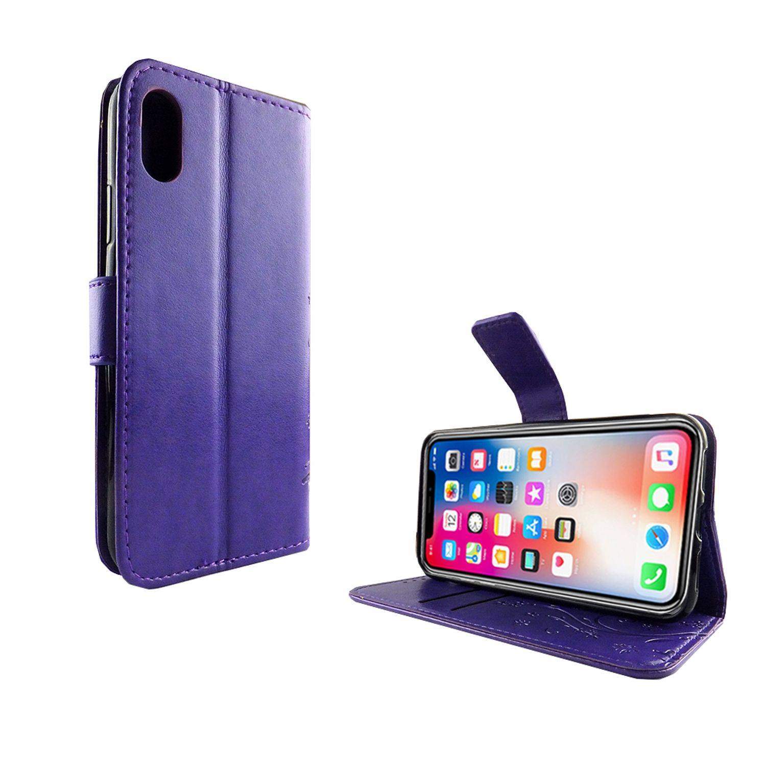 Apple iPhone XS Handyhülle Bookcover Violett