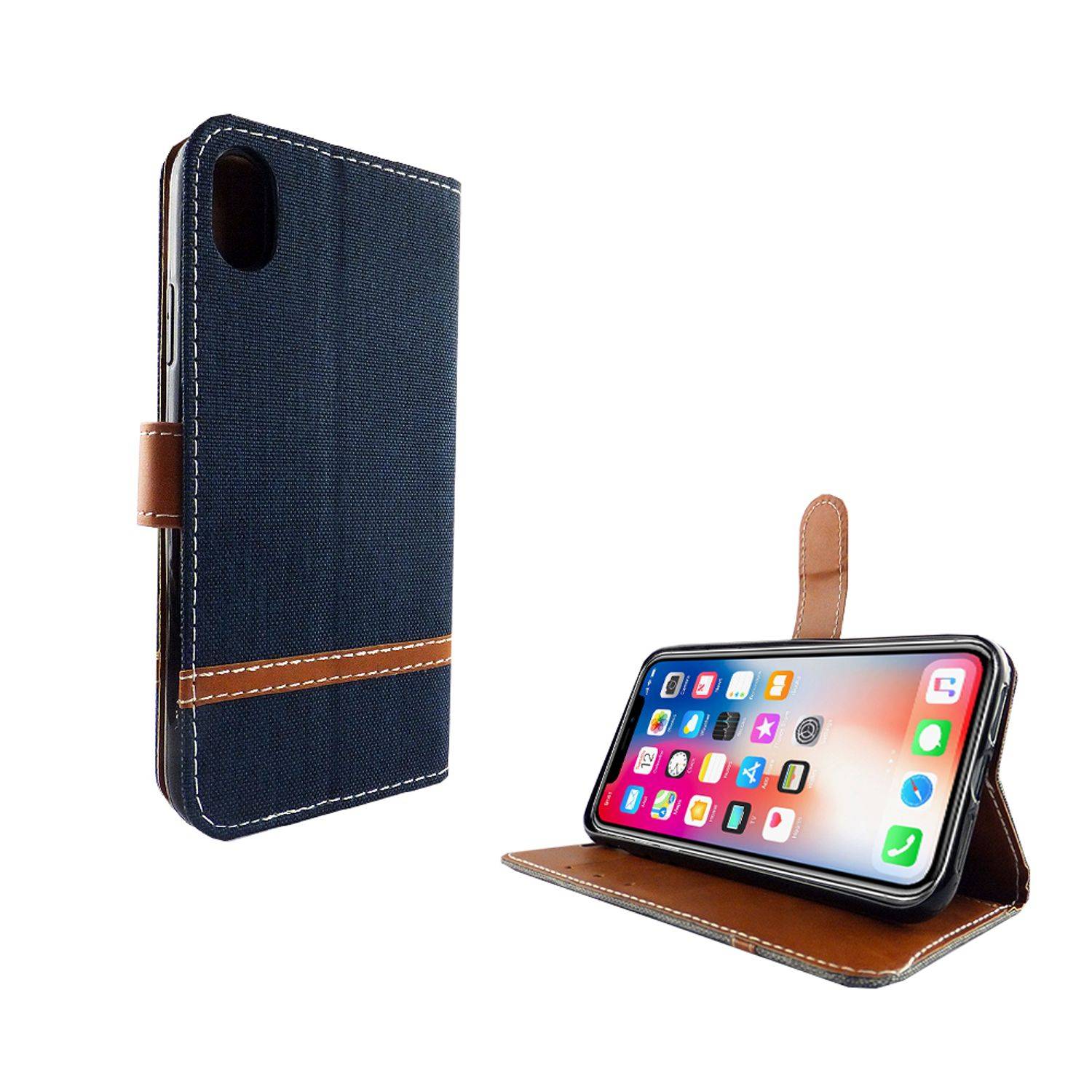 Apple iPhone XS Handyhülle Bookcover Blau