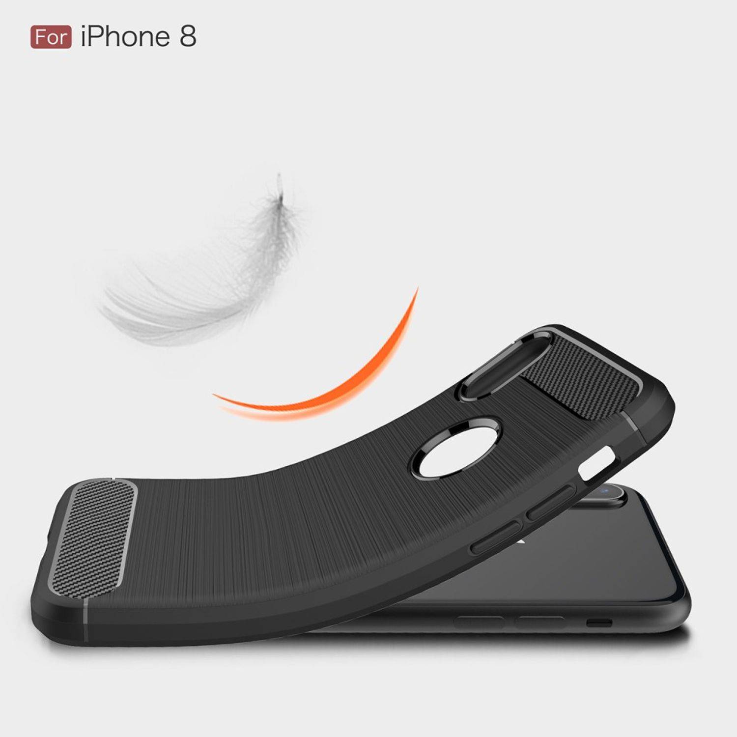 Apple iPhone XS Handyhülle Carbon Optik Backcover Grau