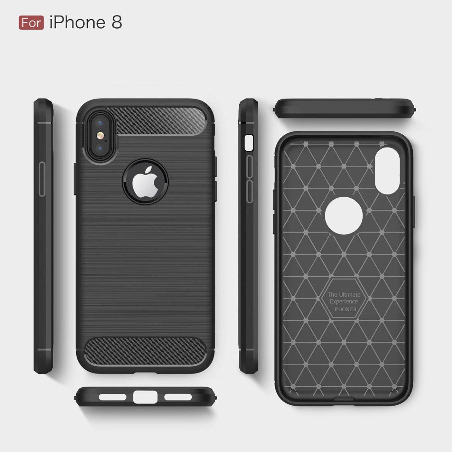 Apple iPhone XS Handyhülle Carbon Optik Backcover Grau