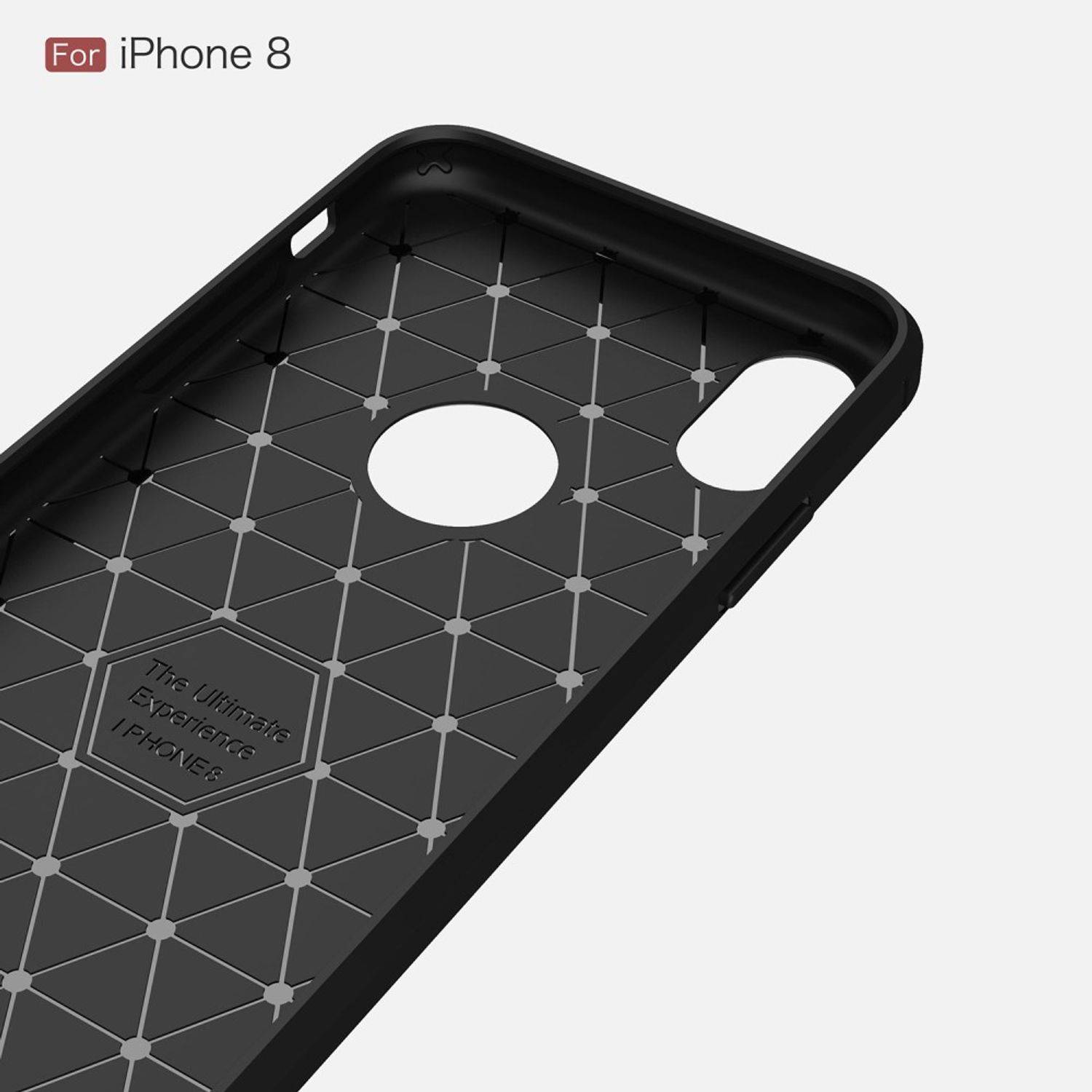 Apple iPhone XS Handyhülle Carbon Optik Backcover Grau