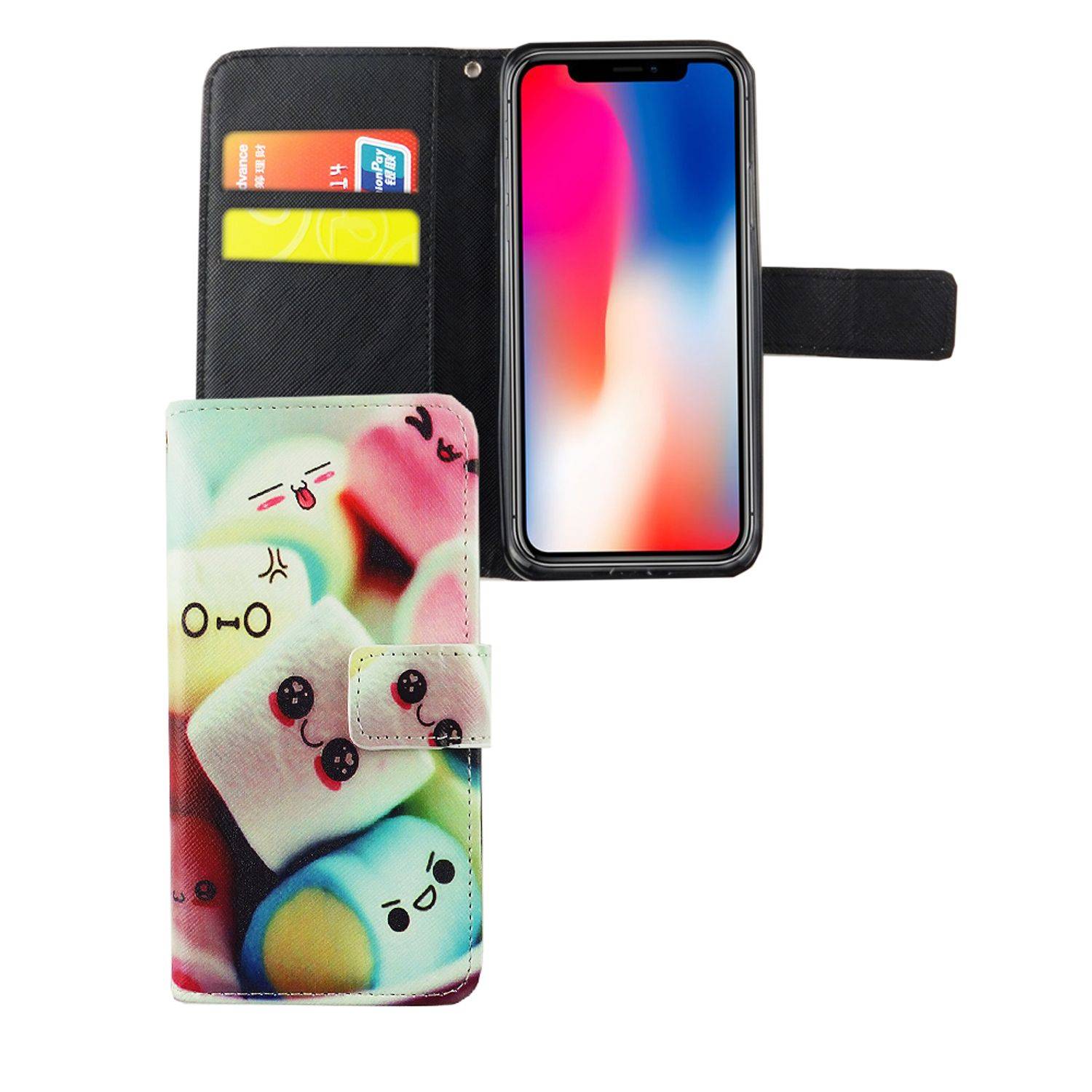Apple iPhone XS Handyhülle Bookcover Mehrfarbig
