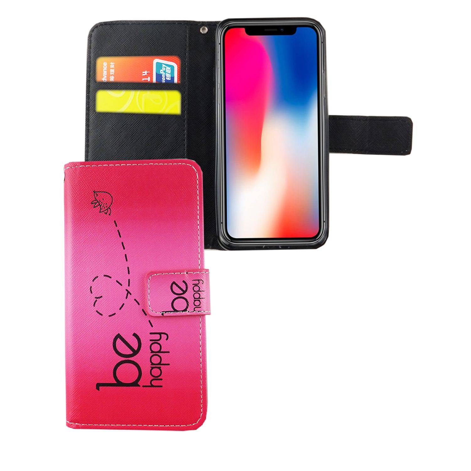 Apple iPhone XS Handyhülle Bookcover Rosa