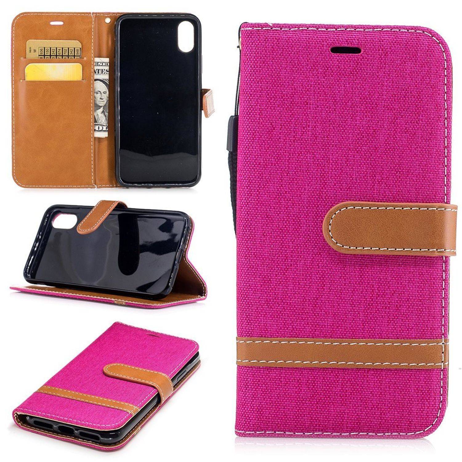 Apple iPhone XS Handyhülle Bookcover Rosa