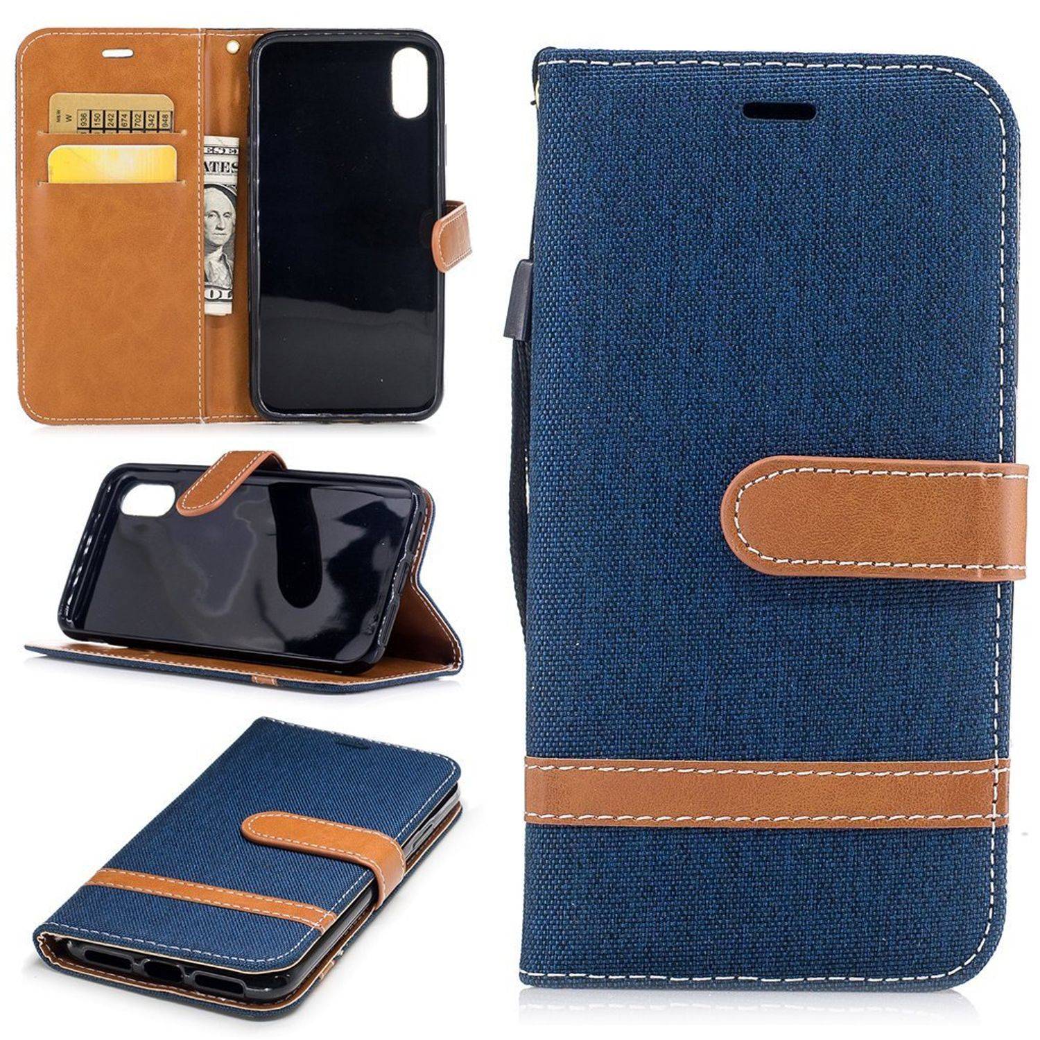 Apple iPhone XS Handyhülle Bookcover Blau