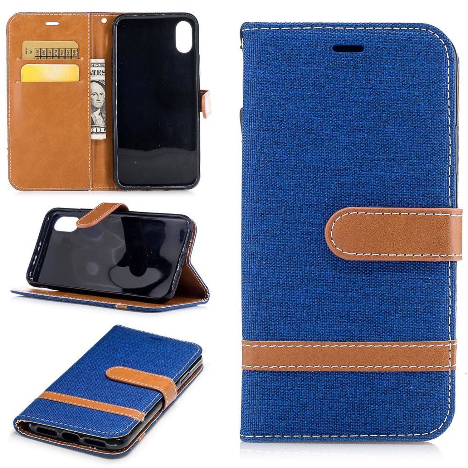 Apple iPhone XS Handyhülle Bookcover Blau