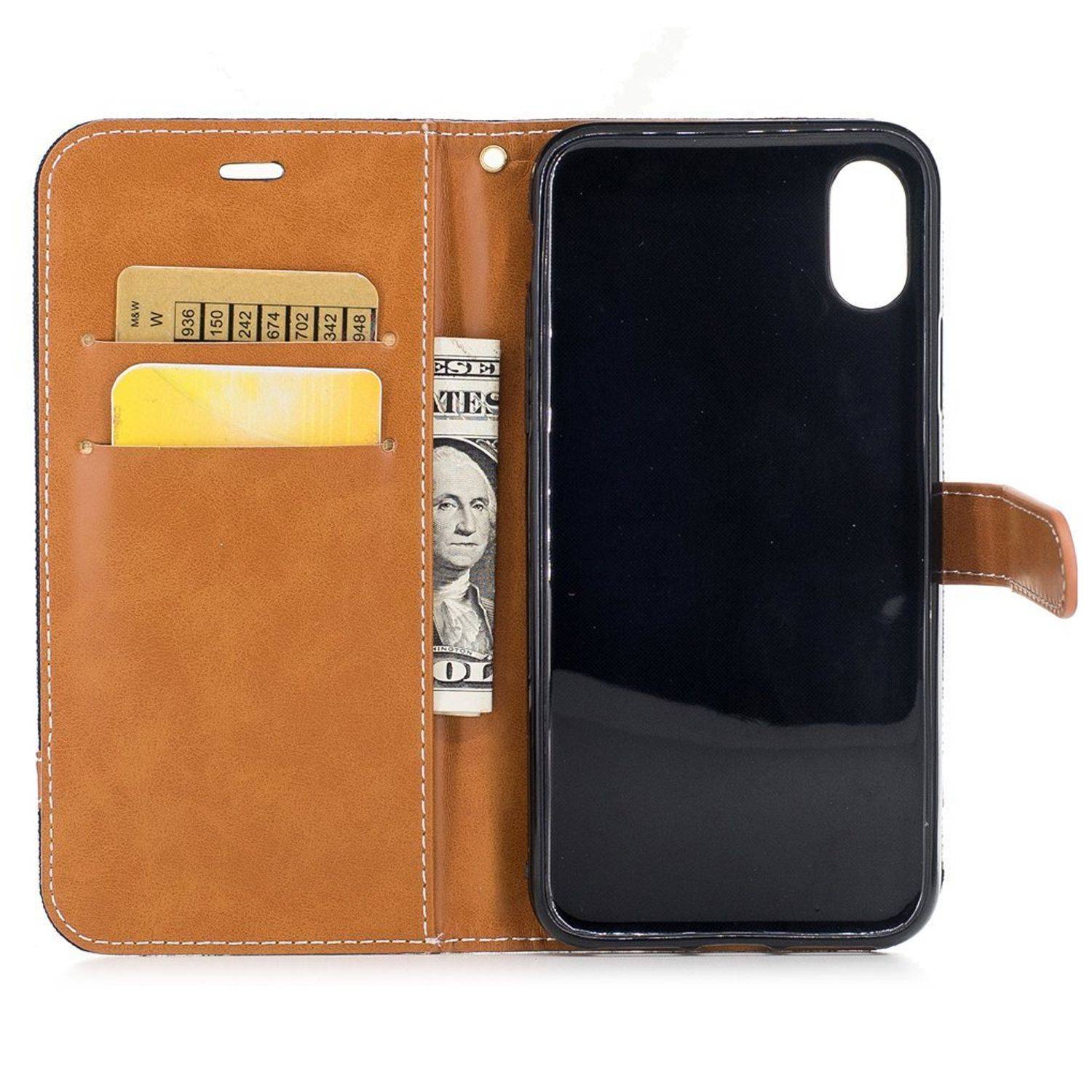 Apple iPhone XS Handyhülle Bookcover Schwarz