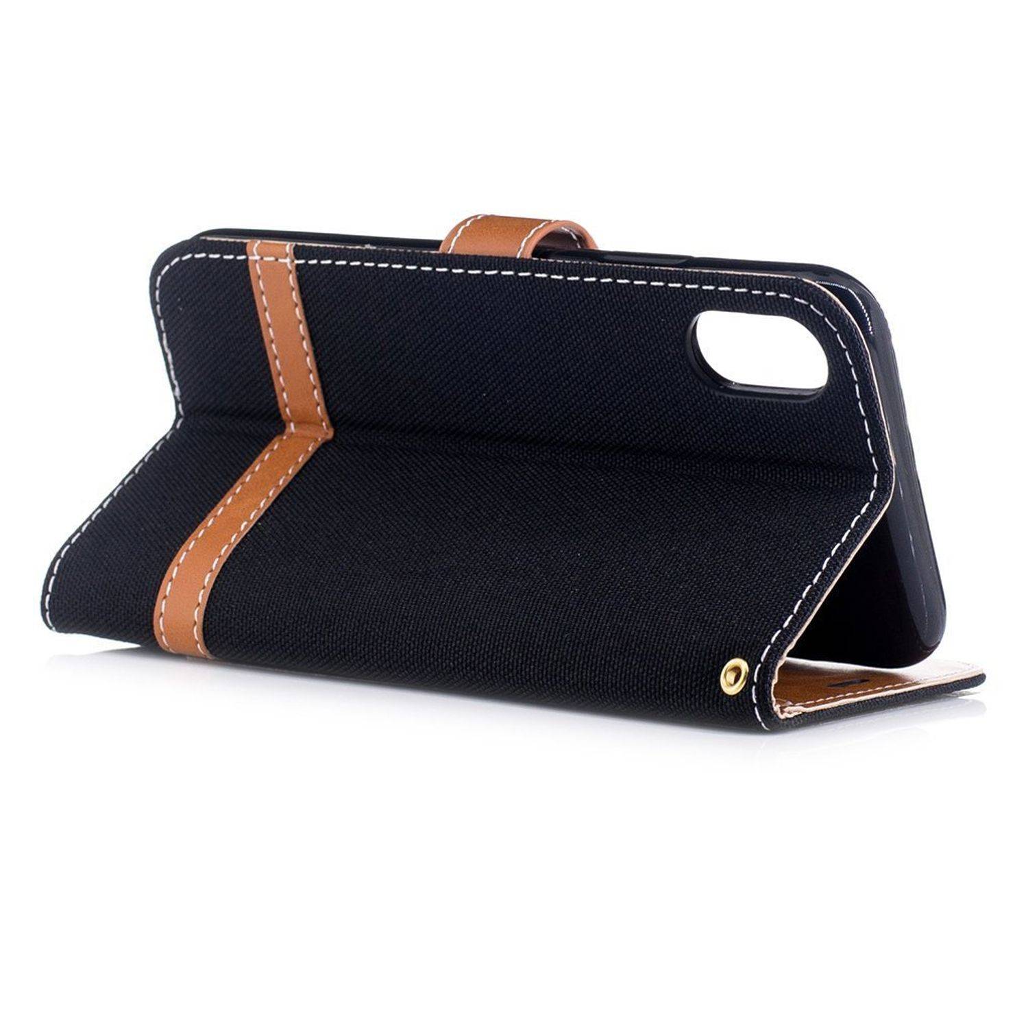 Apple iPhone XS Handyhülle Bookcover Schwarz