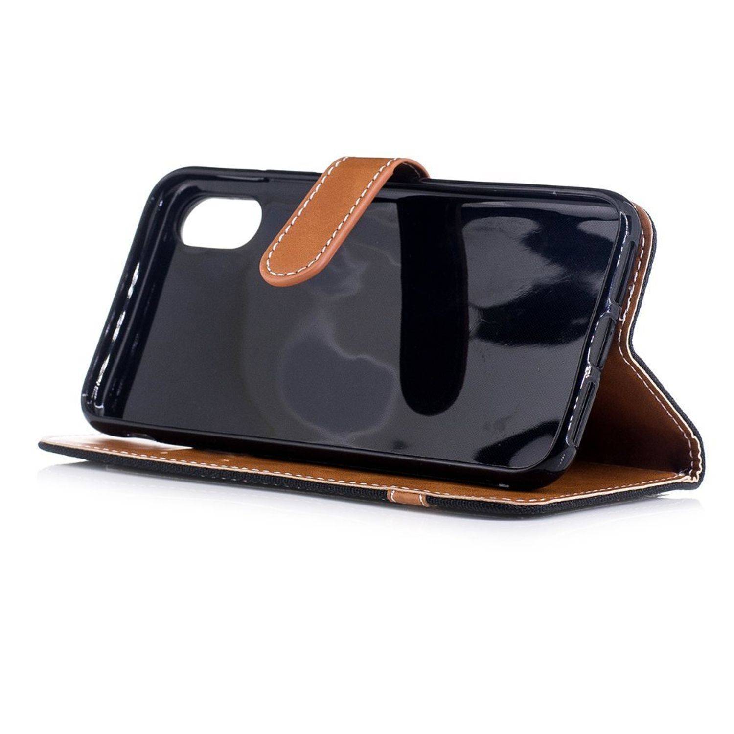 Apple iPhone XS Handyhülle Bookcover Schwarz