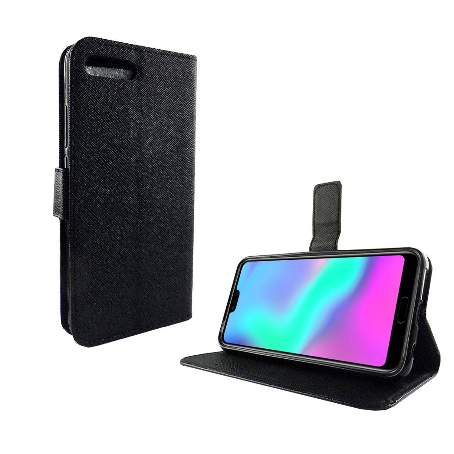 Huawei Honor 10 Handyhülle Bookcover Schwarz