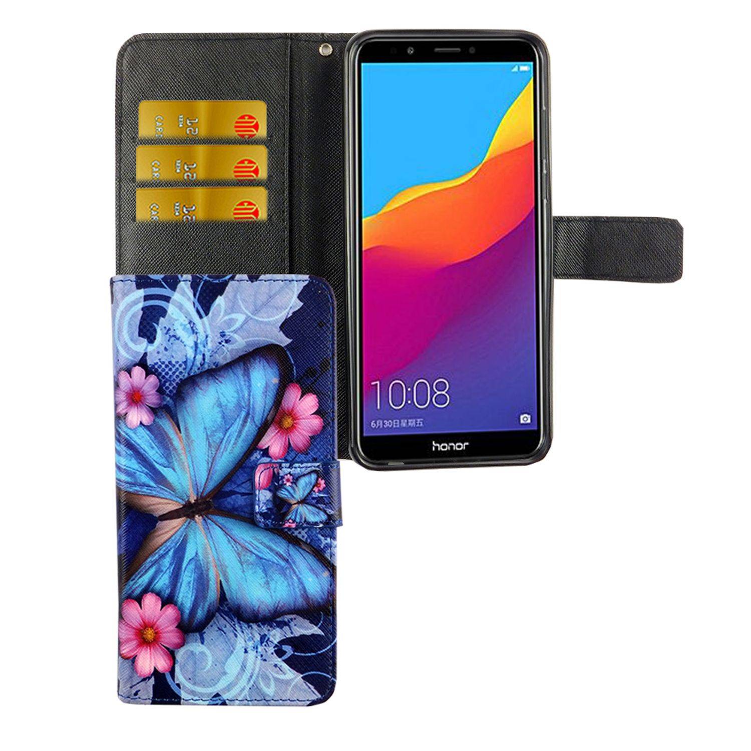 Huawei Honor 7C Handyhülle Bookcover Blau