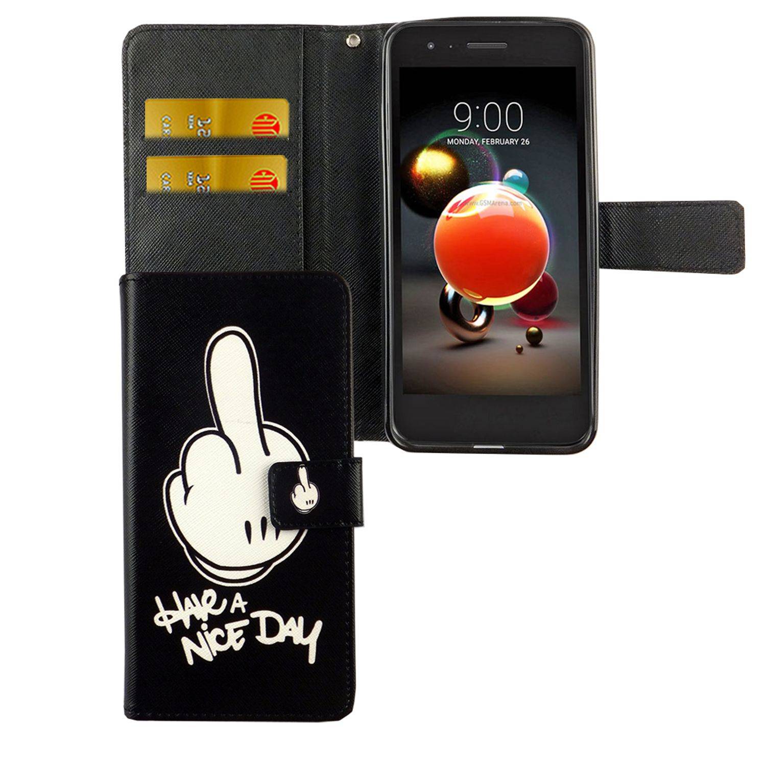 LG K8 (2018) Handyhülle Bookcover Schwarz