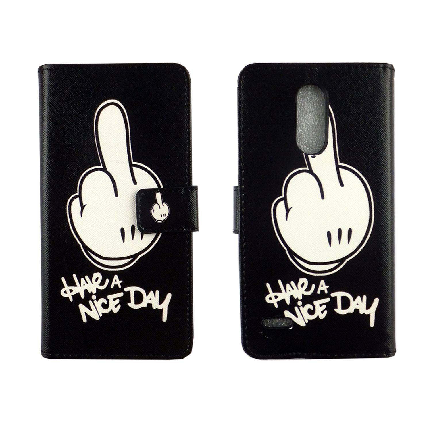 LG K8 (2018) Handyhülle Bookcover Schwarz