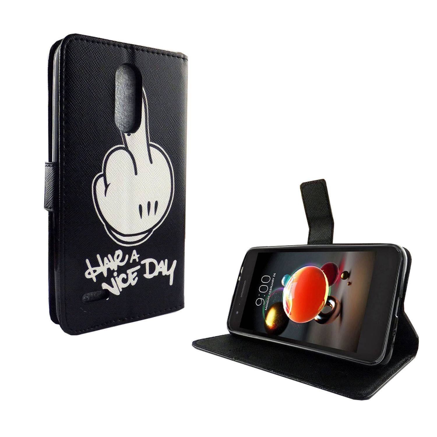 LG K8 (2018) Handyhülle Bookcover Schwarz