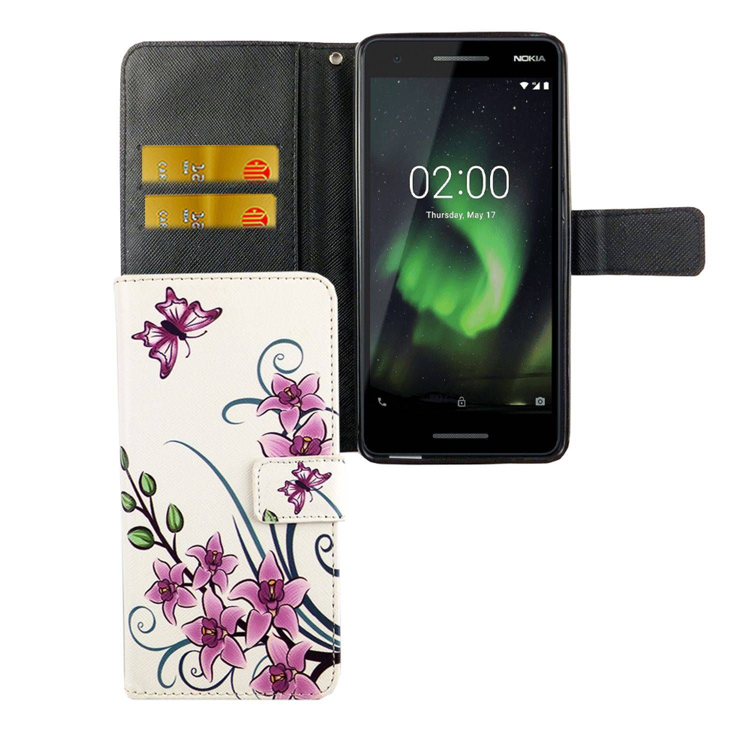 Nokia 2.1 Handyhülle Bookcover Weiß