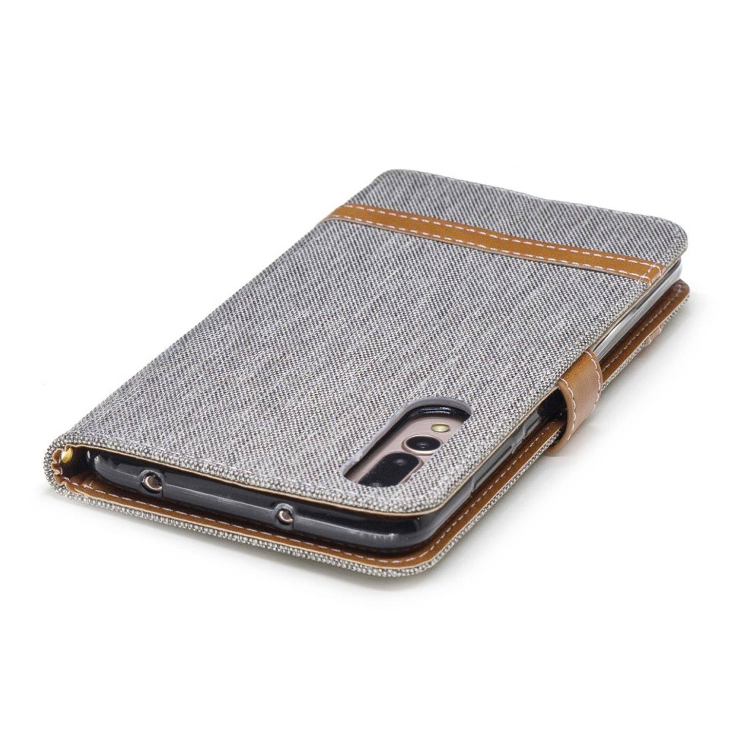 Huawei P20 Pro Handyhülle Bookcover Grau
