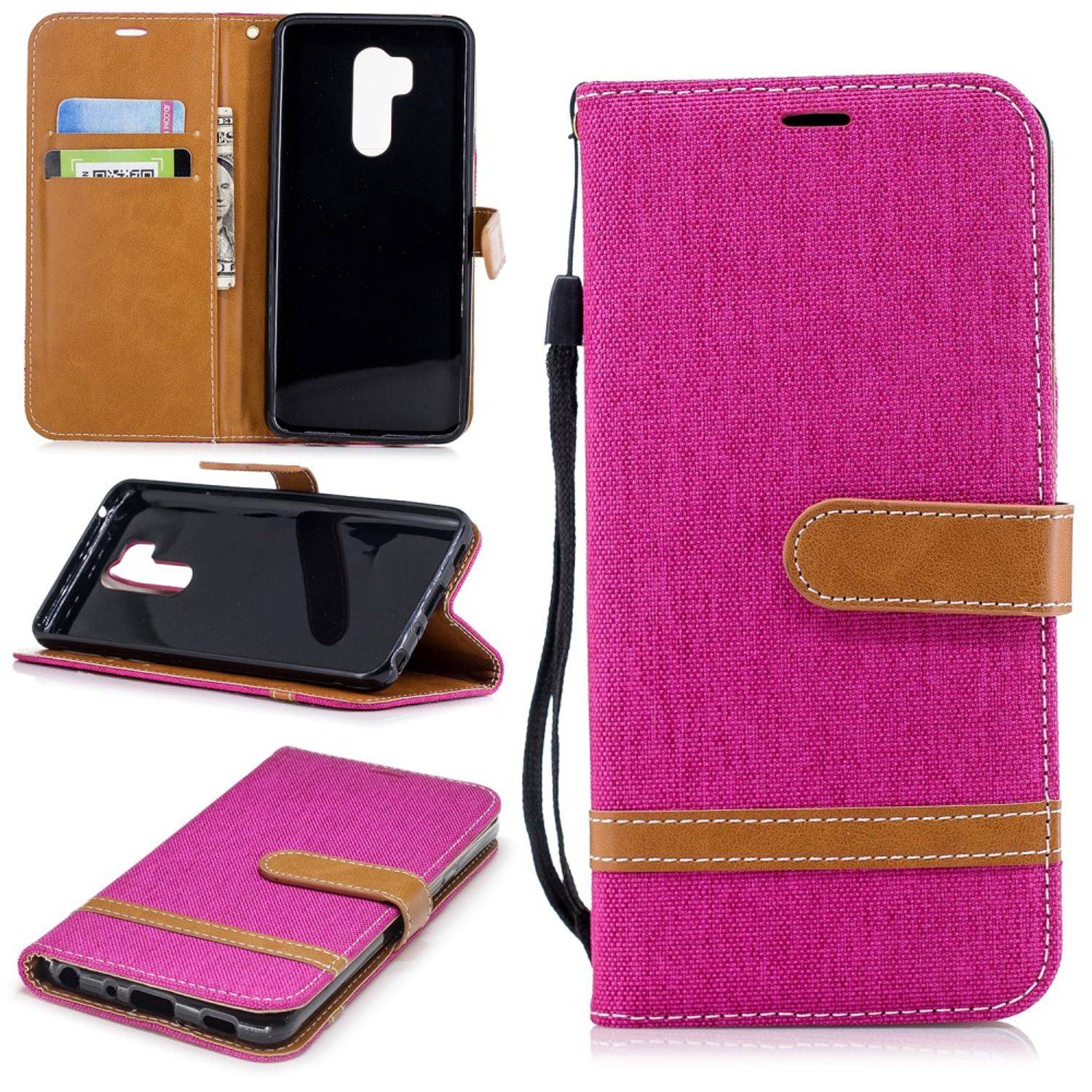 LG G7 Handyhülle Bookcover Rosa