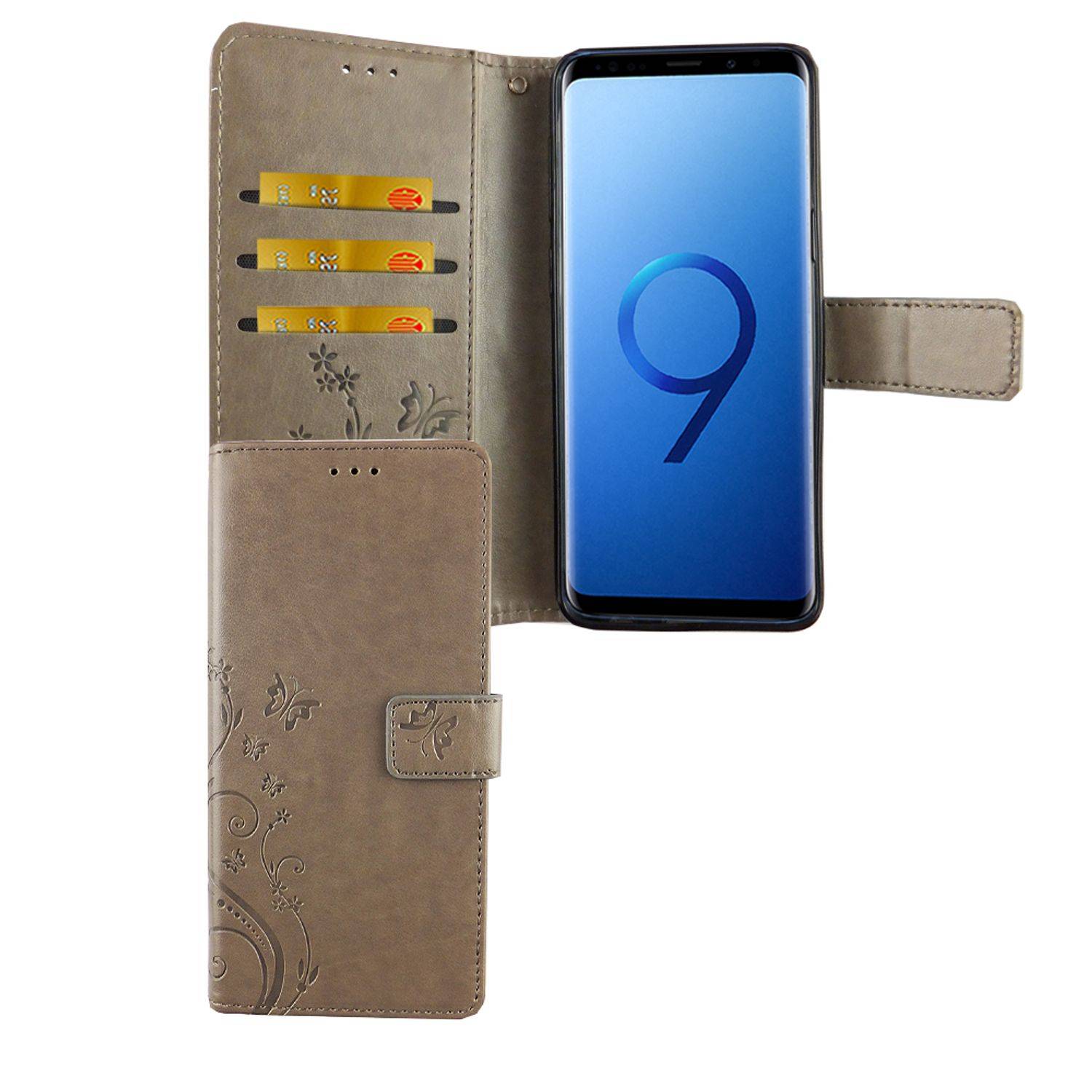 Samsung Galaxy S9 Handyhülle Bookcover Grau
