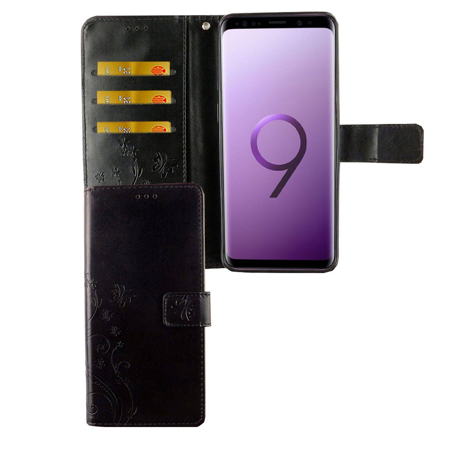 Samsung Galaxy S9 Plus Handyhülle Bookcover Schwarz