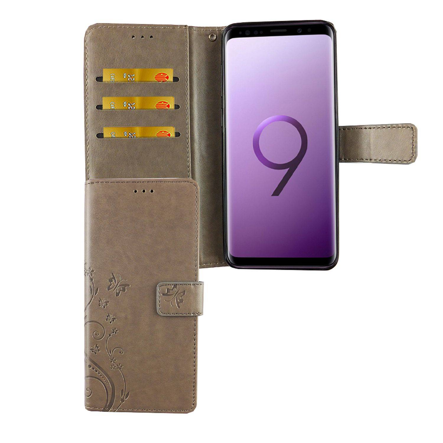 Samsung Galaxy S9 Plus Handyhülle Bookcover Grau