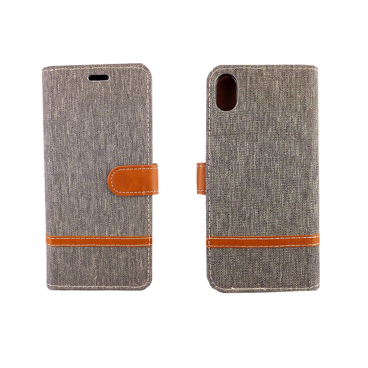 Apple iPhone XS Handyhülle Bookcover Grau