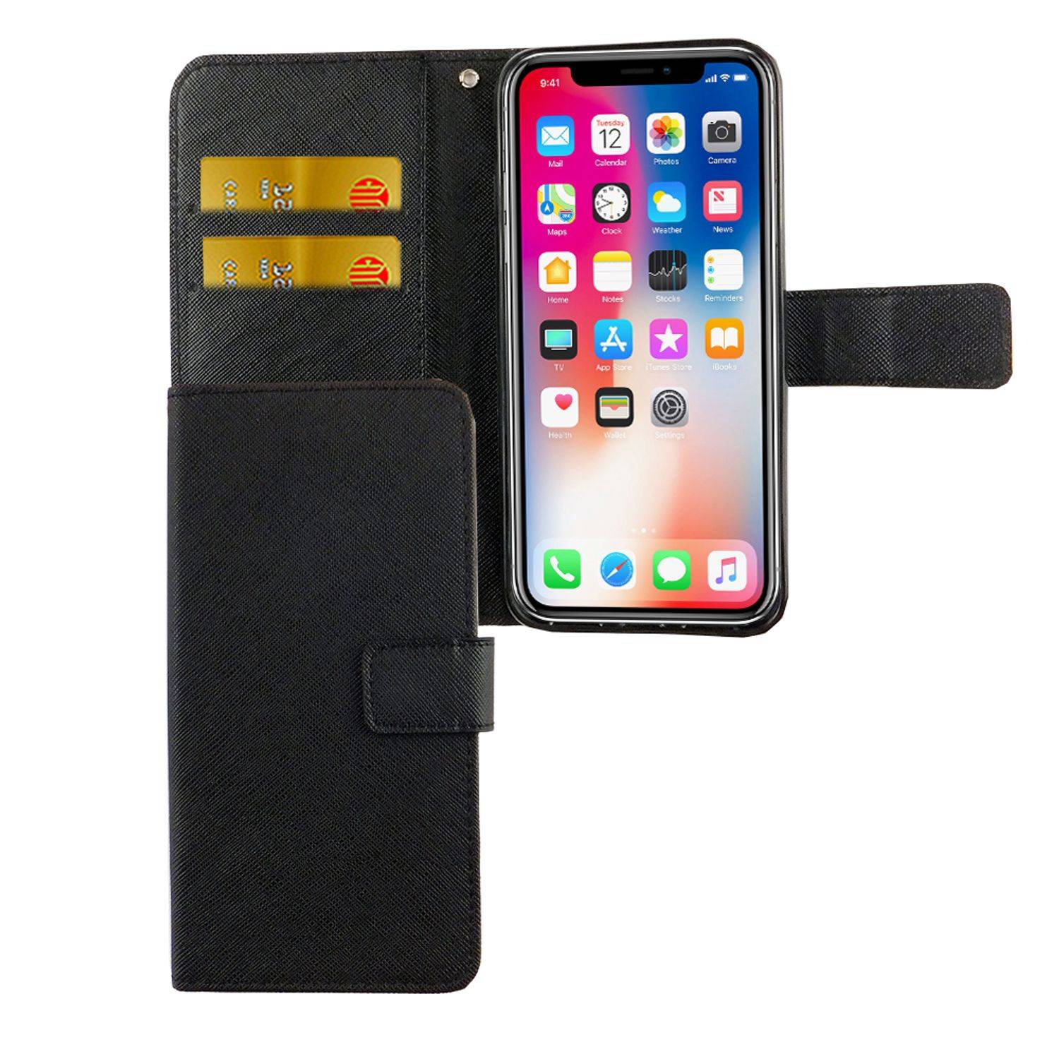 Apple iPhone XS Handyhülle Bookcover Schwarz