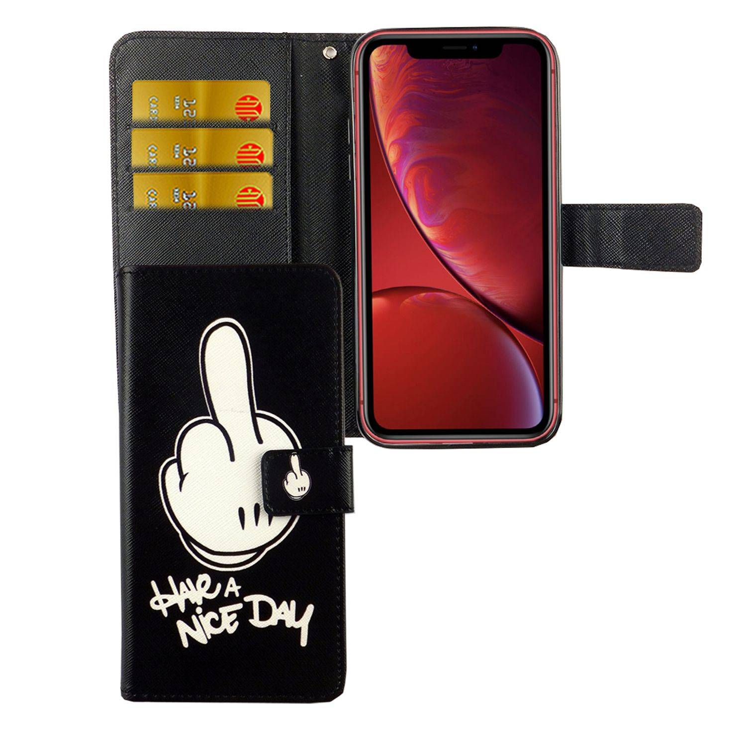 Apple iPhone XS Handyhülle Bookcover Schwarz