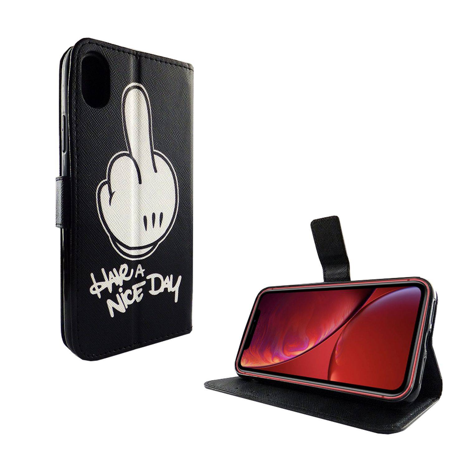 Apple iPhone XS Handyhülle Bookcover Schwarz
