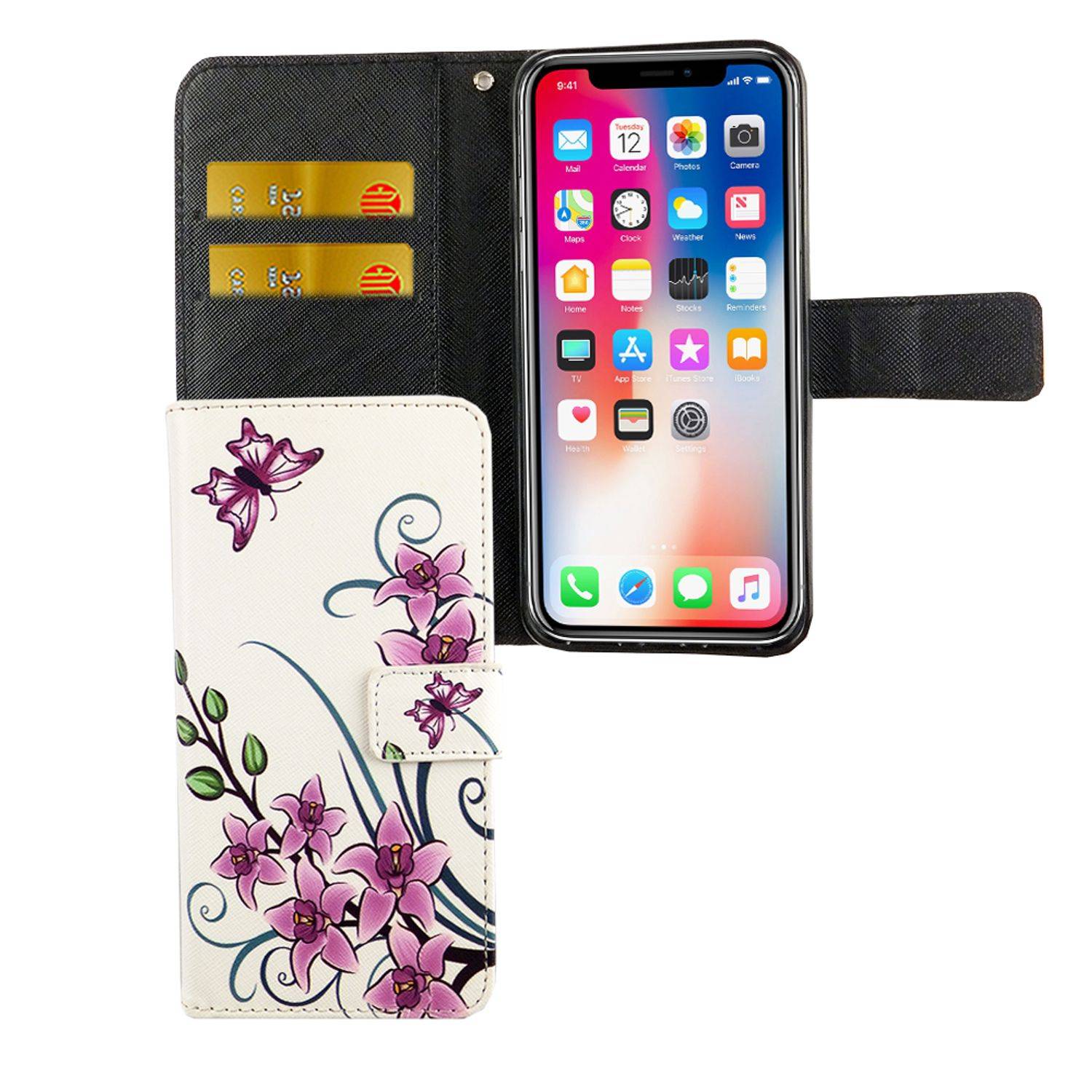 Apple iPhone XS Handyhülle Bookcover Weiß